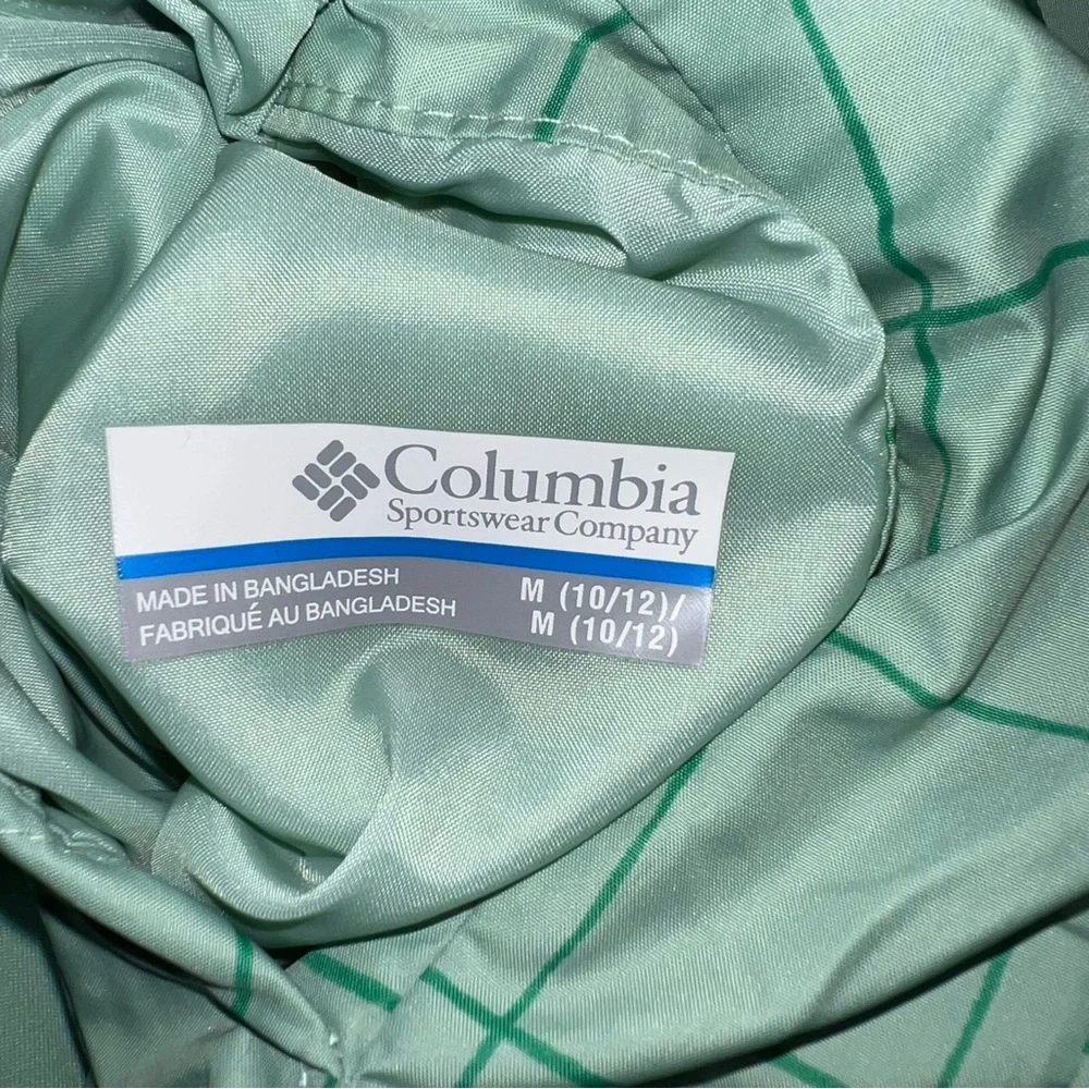 Columbia Lt Green Kids Pixel Grabber Reversible Jacket, size M 10/12